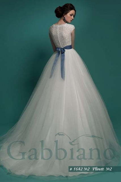 Свадебное платье Плинетт. Силуэт Пышное, А-силуэт. Цвет Айвори / Капучино, Белый / Молочный. Вид 2