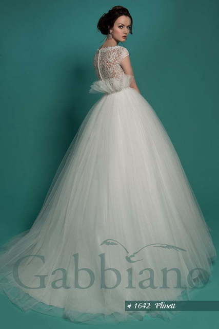 Свадебное платье Плинетт. Силуэт Пышное, А-силуэт. Цвет Айвори / Капучино, Белый / Молочный. Вид 3