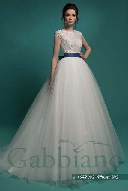 Свадебное платье Плинетт. Силуэт Пышное, А-силуэт. Цвет Айвори / Капучино, Белый / Молочный. Вид 4