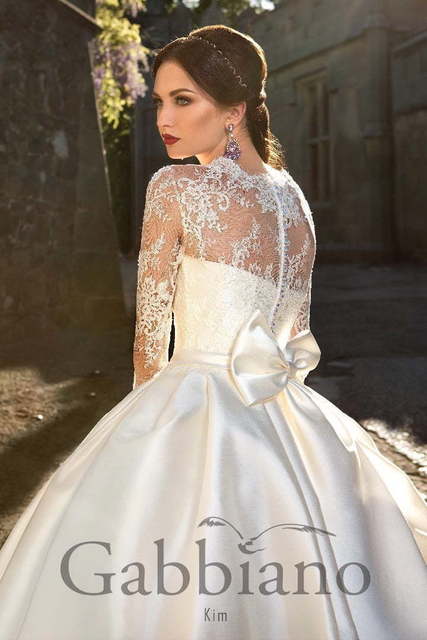 Свадебное платье Ким. Силуэт Пышное, А-силуэт. Цвет Белый / Молочный. Вид 3