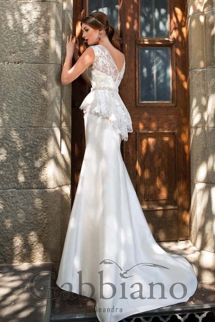 Свадебное платье Деандра. Силуэт Рыбка, А-силуэт. Цвет Белый / Молочный. Вид 2