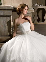 Свадебное платье Мелина. Силуэт Пышное, А-силуэт. Цвет Белый / Молочный. Вид 1