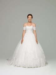 Свадебное платье Eliza. Силуэт Пышное, А-силуэт. Цвет Белый / Молочный. Вид 1