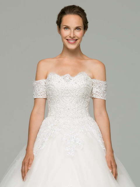 Свадебное платье Eliza. Силуэт Пышное, А-силуэт. Цвет Белый / Молочный. Вид 3