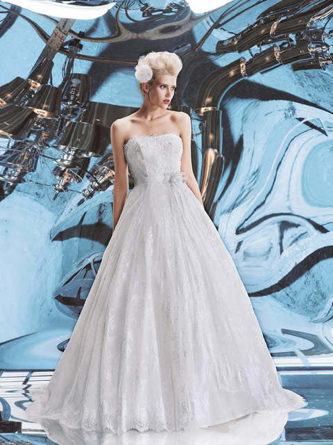 Свадебное платье Omega. Силуэт А-силуэт. Цвет Белый / Молочный. Вид 1