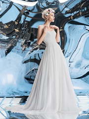 Свадебное платье Mercury. Силуэт А-силуэт, Прямое. Цвет Белый / Молочный. Вид 1