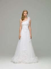 Свадебное платье Chloe. Силуэт А-силуэт. Цвет Белый / Молочный. Вид 1