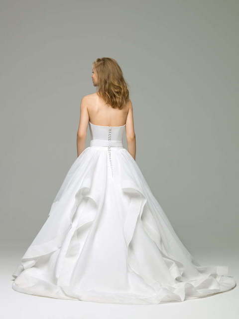 Свадебное платье Flounce. Силуэт А-силуэт. Цвет Белый / Молочный. Вид 2