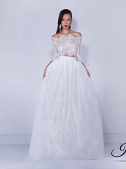 Свадебное платье Peralta. Силуэт Пышное, А-силуэт. Цвет Белый / Молочный. Вид 1