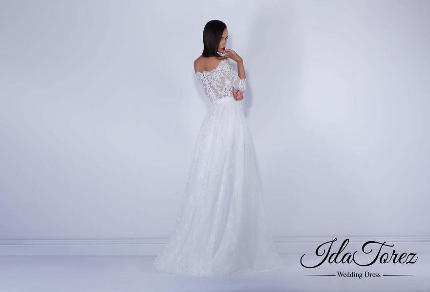 Свадебное платье Peralta. Силуэт Пышное, А-силуэт. Цвет Белый / Молочный. Вид 2