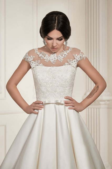 Свадебное платье Истер. Силуэт Пышное, А-силуэт. Цвет Белый / Молочный. Вид 3