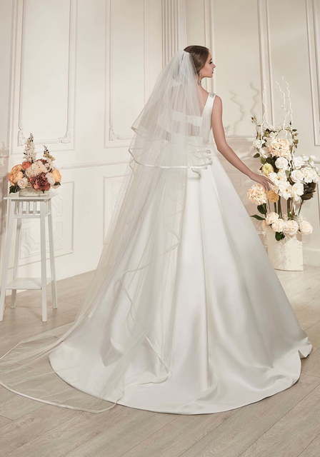 Свадебное платье Фабрис. Силуэт А-силуэт. Цвет Белый / Молочный. Вид 4