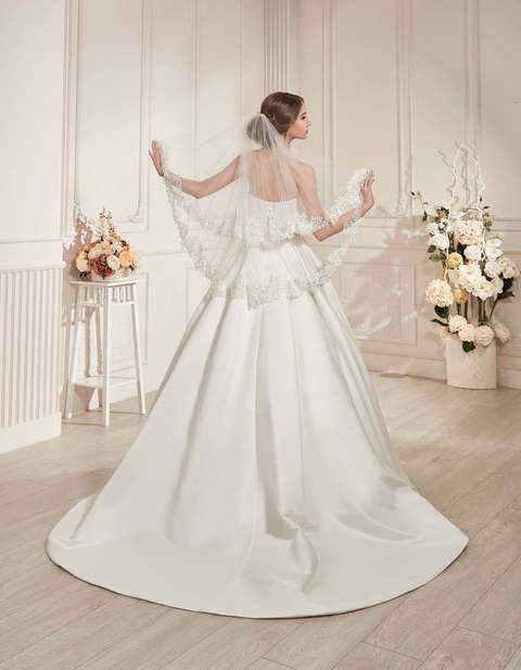 Свадебное платье Кантера. Силуэт Пышное, А-силуэт. Цвет Белый / Молочный. Вид 4