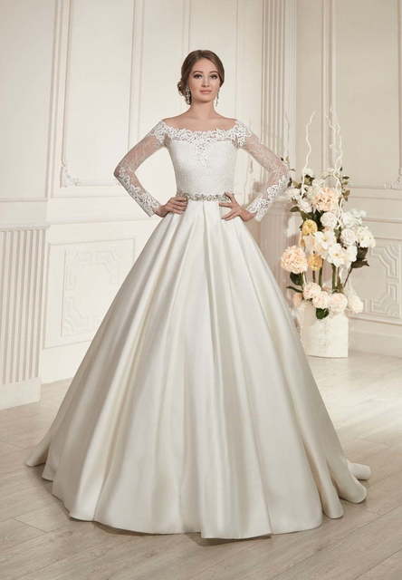 Свадебное платье Солер. Силуэт Пышное, А-силуэт. Цвет Белый / Молочный. Вид 2