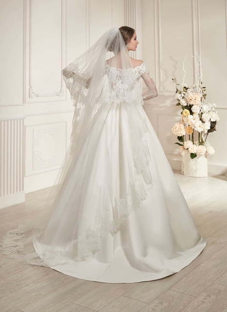 Свадебное платье Солер. Силуэт Пышное, А-силуэт. Цвет Белый / Молочный. Вид 4