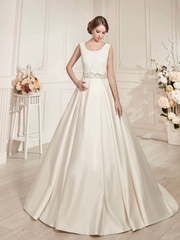 Свадебное платье Альмерия. Силуэт А-силуэт. Цвет Белый / Молочный. Вид 1