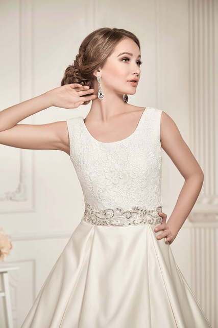 Свадебное платье Альмерия. Силуэт А-силуэт. Цвет Белый / Молочный. Вид 3