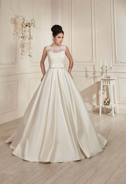 Свадебное платье Десма. Силуэт А-силуэт. Цвет Белый / Молочный. Вид 3