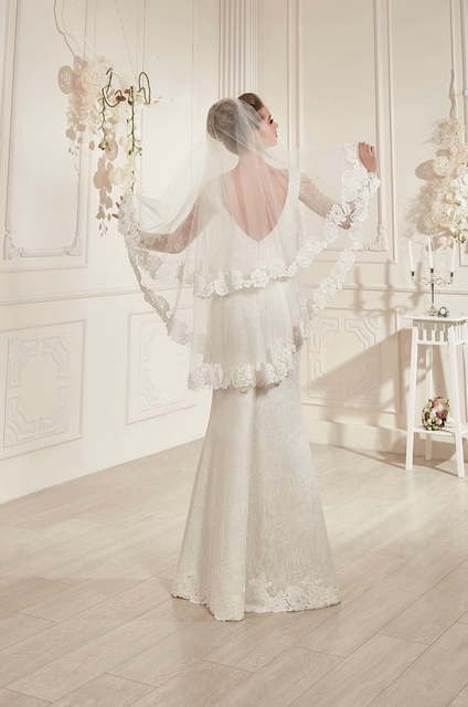 Свадебное платье Сорана. Силуэт А-силуэт, Прямое. Цвет Белый / Молочный. Вид 2