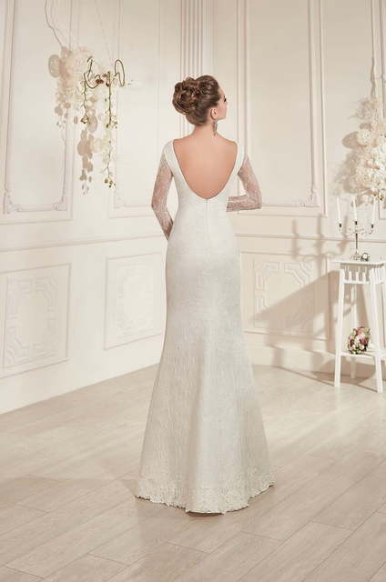 Свадебное платье Сорана. Силуэт А-силуэт, Прямое. Цвет Белый / Молочный. Вид 3