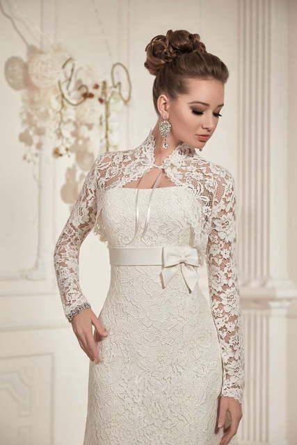 Свадебное платье Венета. Силуэт А-силуэт, Прямое. Цвет Белый / Молочный. Вид 4