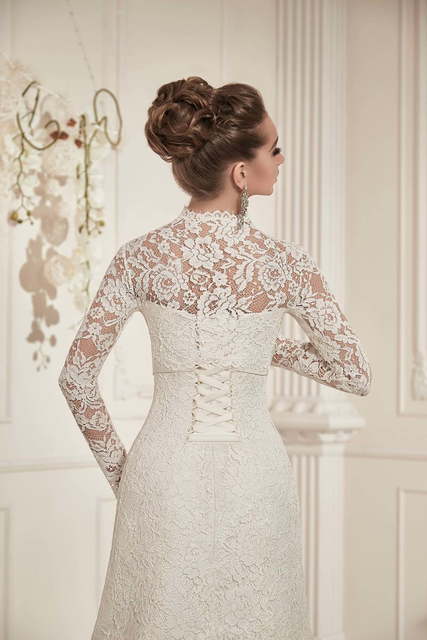 Свадебное платье Венета. Силуэт А-силуэт, Прямое. Цвет Белый / Молочный. Вид 5