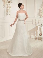 Свадебное платье Дамалия. Силуэт А-силуэт, Прямое. Цвет Белый / Молочный. Вид 1