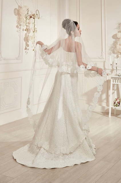 Свадебное платье Дамалия. Силуэт А-силуэт, Прямое. Цвет Белый / Молочный. Вид 5