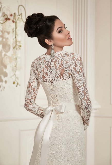 Свадебное платье Дамалия. Силуэт А-силуэт, Прямое. Цвет Белый / Молочный. Вид 6