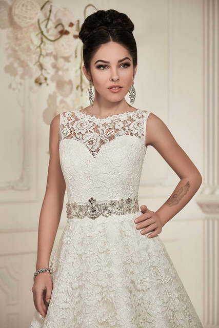 Свадебное платье Медисон. Силуэт А-силуэт. Цвет Белый / Молочный. Вид 3