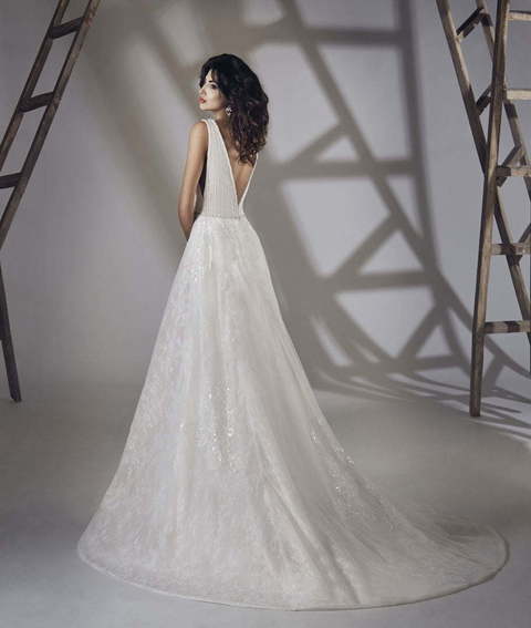 Свадебное платье Tasiala. Силуэт А-силуэт, Прямое. Цвет Белый / Молочный. Вид 2