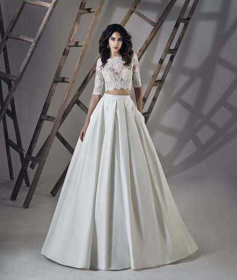 Свадебное платье Тomili. Силуэт А-силуэт. Цвет Белый / Молочный. Вид 1