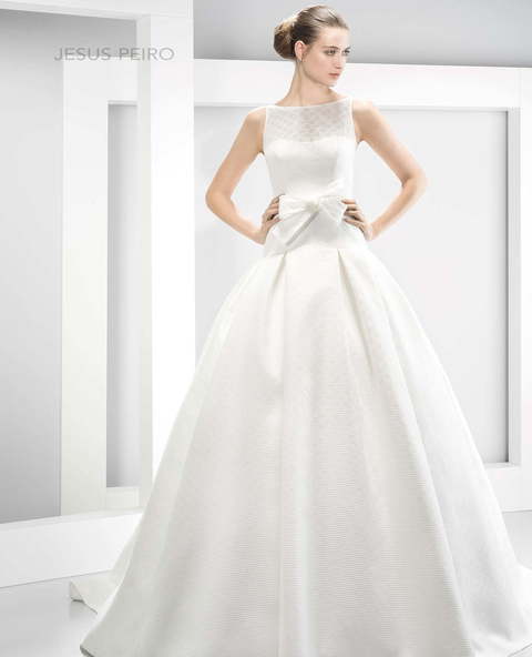 Свадебное платье 6032. Силуэт Пышное, А-силуэт. Цвет Белый / Молочный. Вид 1