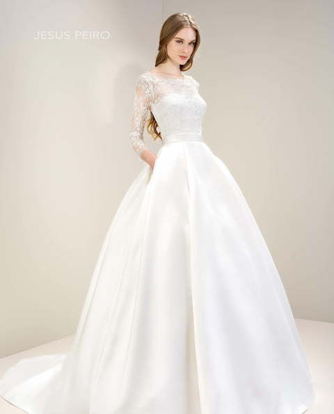 Свадебное платье 7067. Силуэт Пышное, А-силуэт. Цвет Белый / Молочный. Вид 1