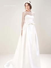 Свадебное платье 7011. Силуэт А-силуэт, Прямое. Цвет Белый / Молочный. Вид 1