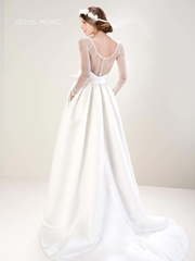 Свадебное платье 7011. Силуэт А-силуэт, Прямое. Цвет Белый / Молочный. Вид 2