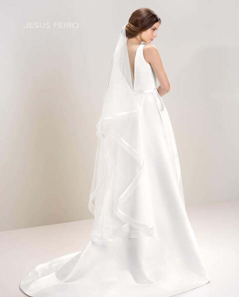 Свадебное платье 7021. Силуэт А-силуэт. Цвет Белый / Молочный. Вид 2