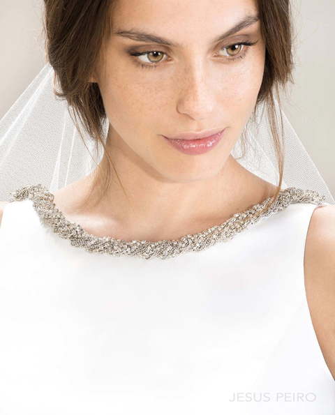 Свадебное платье 7021. Силуэт А-силуэт. Цвет Белый / Молочный. Вид 3