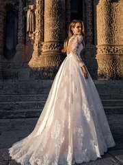 Свадебное платье Dorothy. Силуэт А-силуэт. Цвет Айвори / Капучино, оттенки Розового. Вид 2
