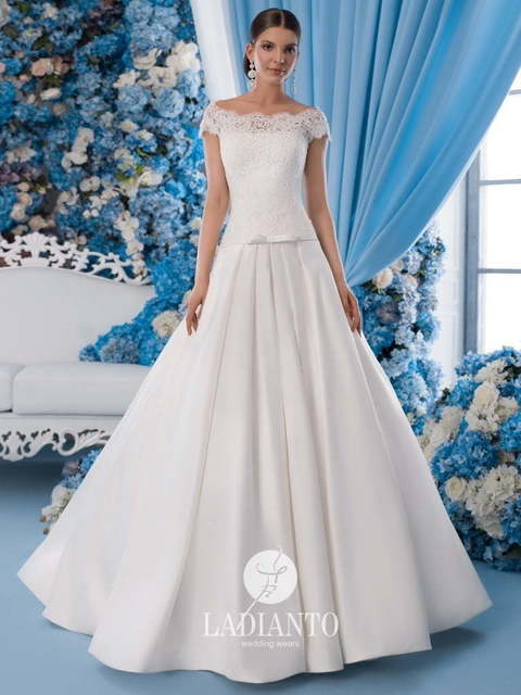 Свадебное платье Leda. Силуэт А-силуэт. Цвет Белый / Молочный. Вид 1