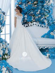 Свадебное платье Leda. Силуэт А-силуэт. Цвет Белый / Молочный. Вид 2