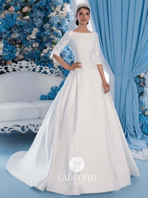 Свадебное платье Ludovica. Силуэт А-силуэт. Цвет Белый / Молочный. Вид 1