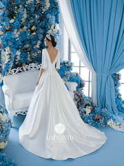 Свадебное платье Ludovica. Силуэт А-силуэт. Цвет Белый / Молочный. Вид 2