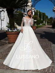 Свадебное платье Destinee. Силуэт А-силуэт. Цвет Белый / Молочный. Вид 1