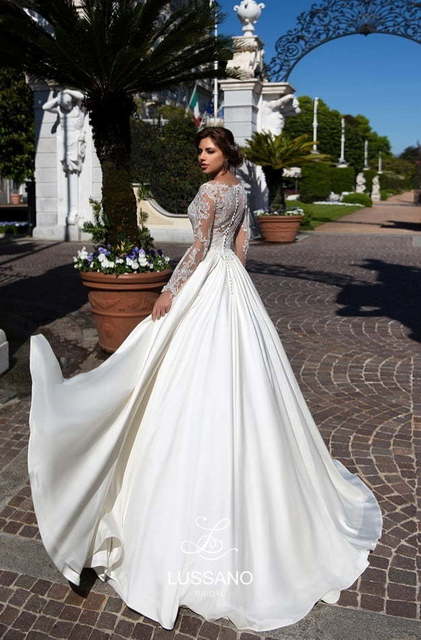 Свадебное платье Destinee. Силуэт А-силуэт. Цвет Белый / Молочный. Вид 2