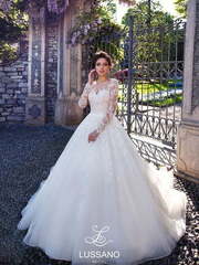 Свадебное платье Danaya. Силуэт Пышное, А-силуэт. Цвет Белый / Молочный. Вид 1