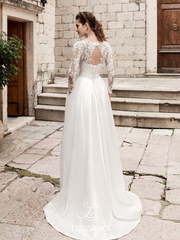 Свадебное платье Marta. Силуэт А-силуэт, Прямое. Цвет Белый / Молочный. Вид 2