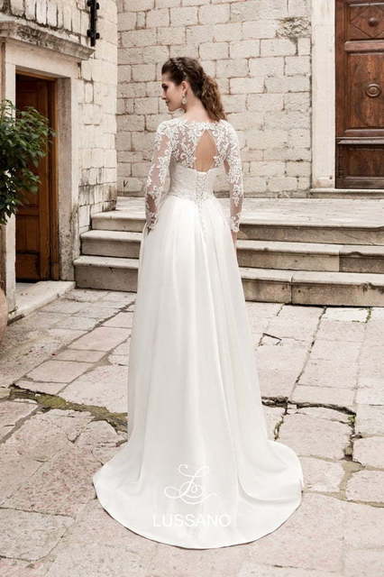 Свадебное платье Marta. Силуэт А-силуэт, Прямое. Цвет Белый / Молочный. Вид 2