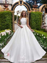 Свадебное платье Denna. Силуэт Пышное, А-силуэт. Цвет Белый / Молочный. Вид 1