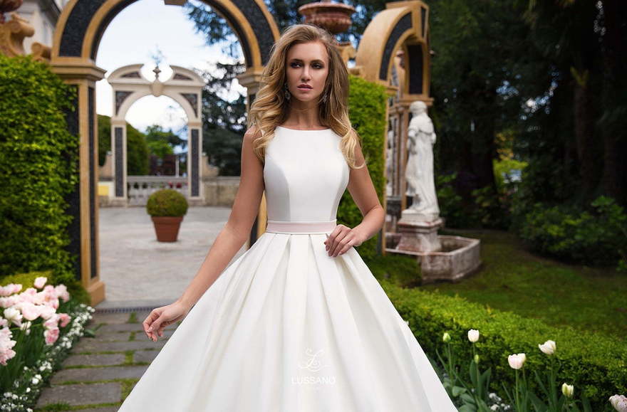 Свадебное платье Denna. Силуэт Пышное, А-силуэт. Цвет Белый / Молочный. Вид 3